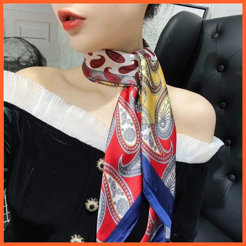 whatagift.com.au Women Scarf Handkerchief Satin Scarf | Women Summer Luxury Leopard Hair Shawl Silk Hijab