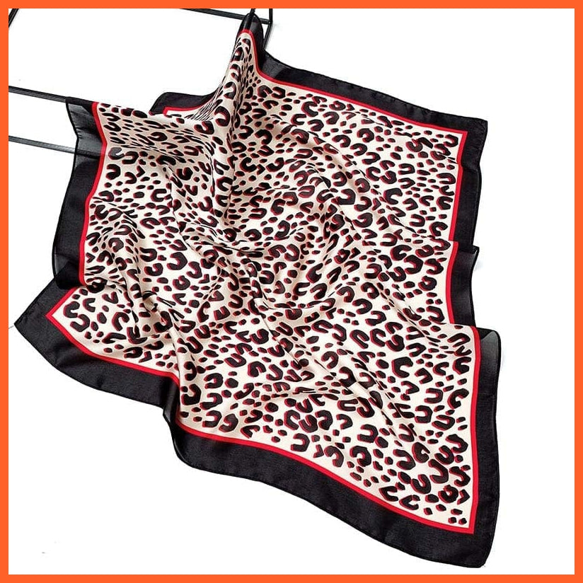 whatagift.com.au Women Scarf Handkerchief Satin Scarf | Women Summer Luxury Leopard Hair Shawl Silk Hijab