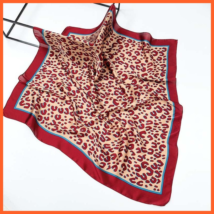 whatagift.com.au Women Scarf Handkerchief Satin Scarf | Women Summer Luxury Leopard Hair Shawl Silk Hijab