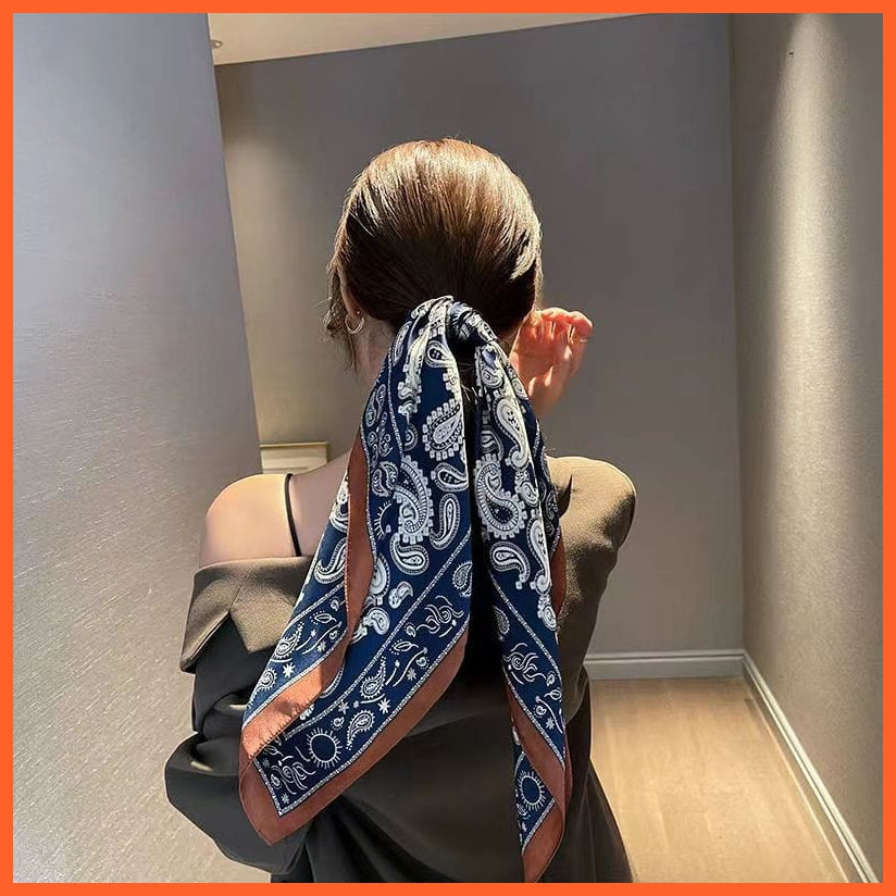 whatagift.com.au Women Scarf Handkerchief Satin Scarf | Women Summer Luxury Leopard Hair Shawl Silk Hijab