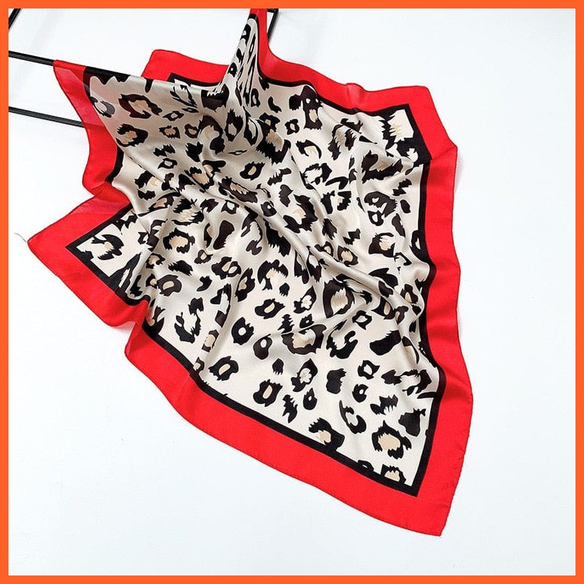 whatagift.com.au Women Scarf Handkerchief Satin Scarf | Women Summer Luxury Leopard Hair Shawl Silk Hijab