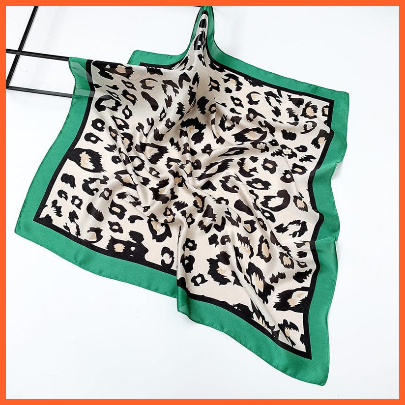 whatagift.com.au Women Scarf Handkerchief Satin Scarf | Women Summer Luxury Leopard Hair Shawl Silk Hijab