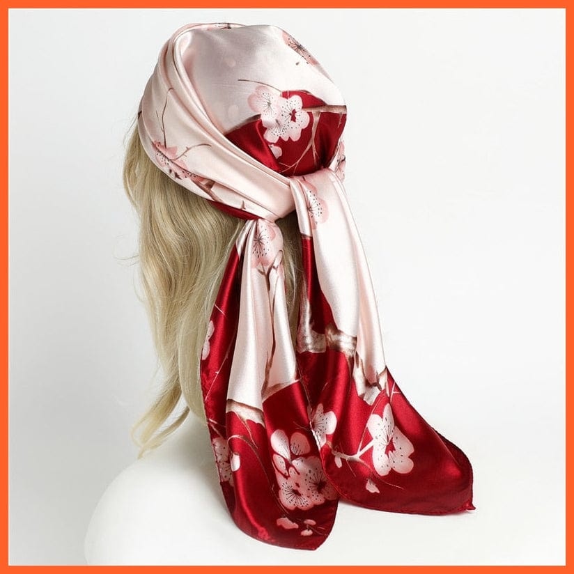 whatagift.com.au Women Scarf Silk Satin Scarf Square Women Neckerchief Shawl Wraps Printed Hijab Elegant Bandana