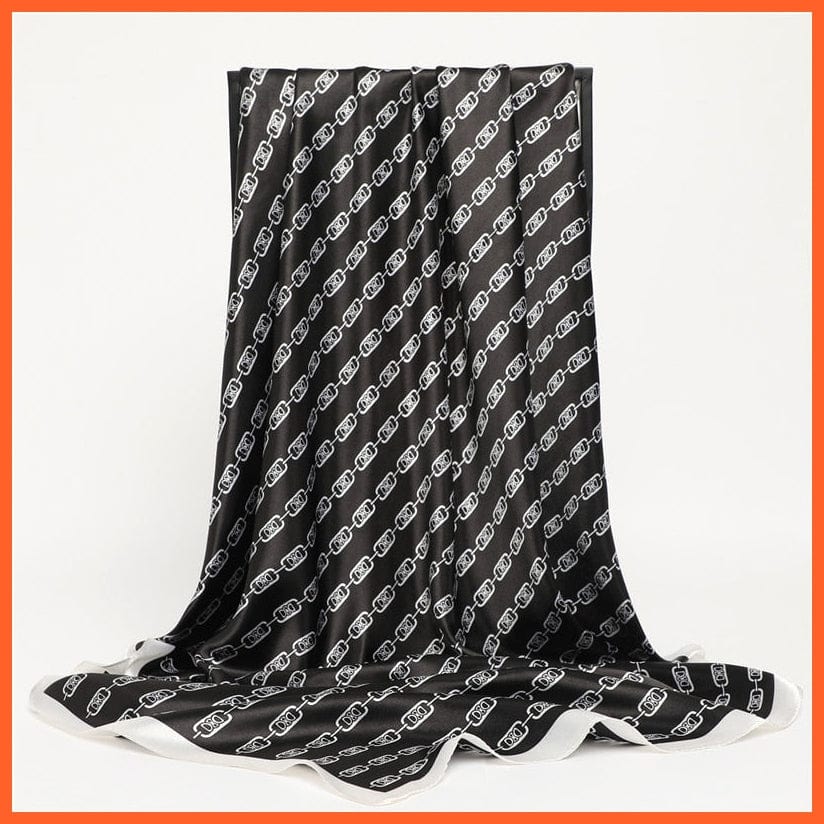 whatagift.com.au Women Scarf Silk Satin Scarf Square Women Neckerchief Shawl Wraps Printed Hijab Elegant Bandana