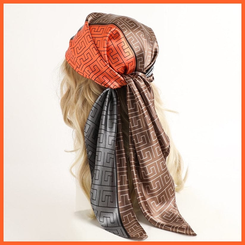 whatagift.com.au Women Scarf Silk Satin Scarf Square Women Neckerchief Shawl Wraps Printed Hijab Elegant Bandana