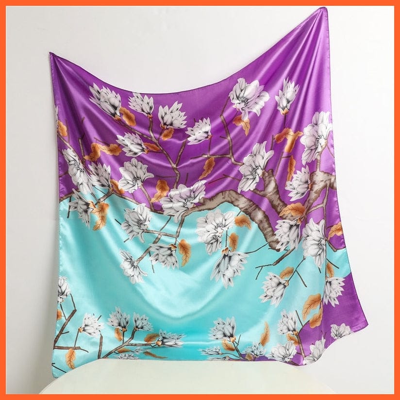 whatagift.com.au Women Scarf Silk Satin Scarf Square Women Neckerchief Shawl Wraps Printed Hijab Elegant Bandana