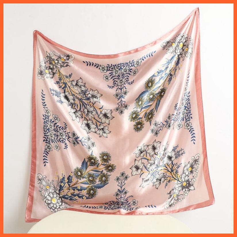 whatagift.com.au Women Scarf Silk Satin Scarf Square Women Neckerchief Shawl Wraps Printed Hijab Elegant Bandana