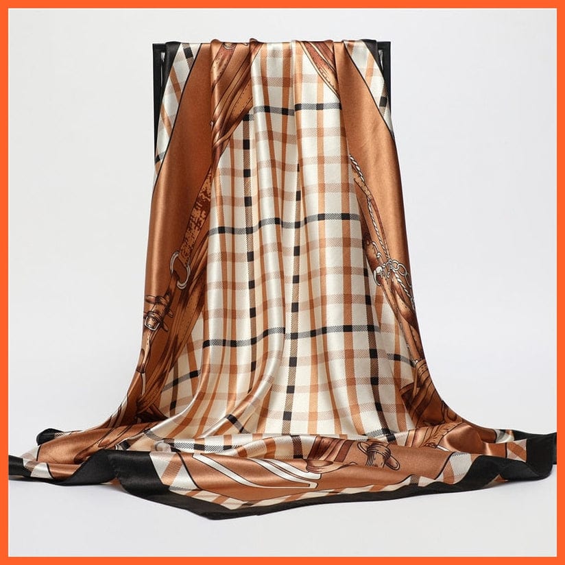 whatagift.com.au Women Scarf Silk Satin Scarf Square Women Neckerchief Shawl Wraps Printed Hijab Elegant Bandana