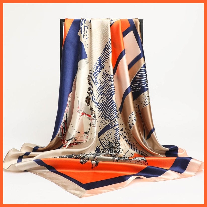 whatagift.com.au Women Scarf Silk Satin Scarf Square Women Neckerchief Shawl Wraps Printed Hijab Elegant Bandana