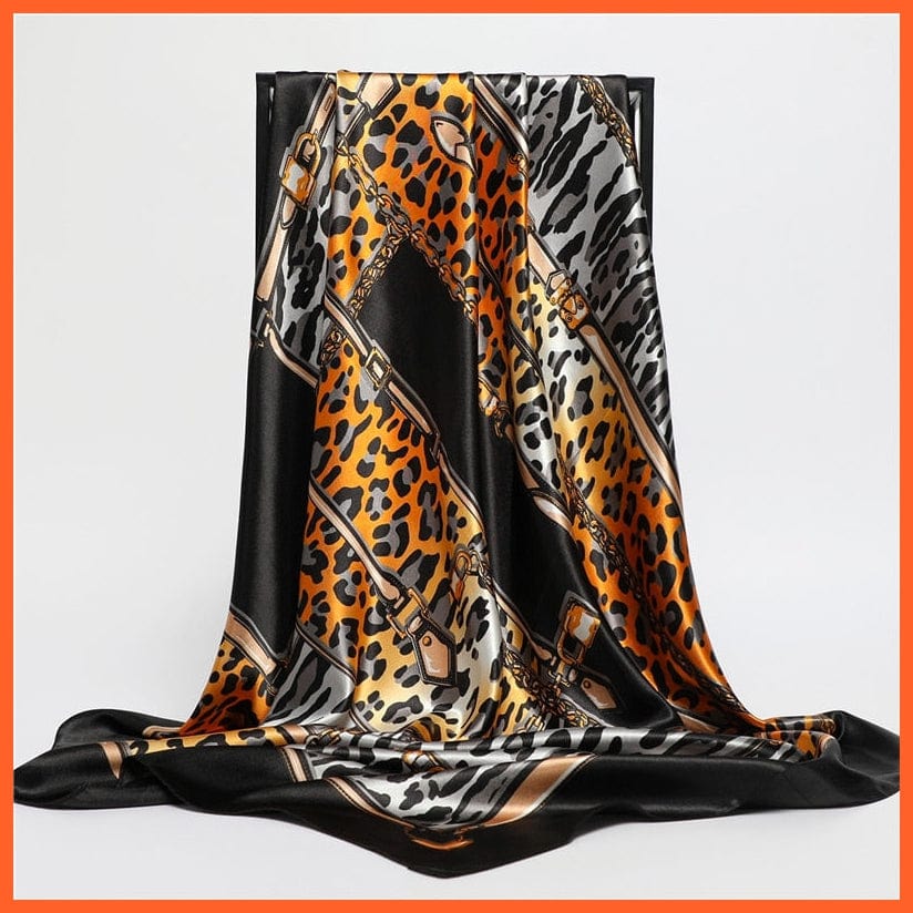 whatagift.com.au Women Scarf Silk Satin Scarf Square Women Neckerchief Shawl Wraps Printed Hijab Elegant Bandana