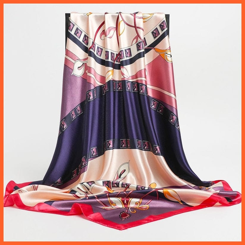 whatagift.com.au Women Scarf Silk Satin Scarf Square Women Neckerchief Shawl Wraps Printed Hijab Elegant Bandana