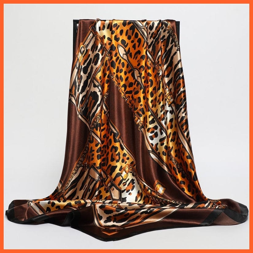 whatagift.com.au Women Scarf Silk Satin Scarf Square Women Neckerchief Shawl Wraps Printed Hijab Elegant Bandana