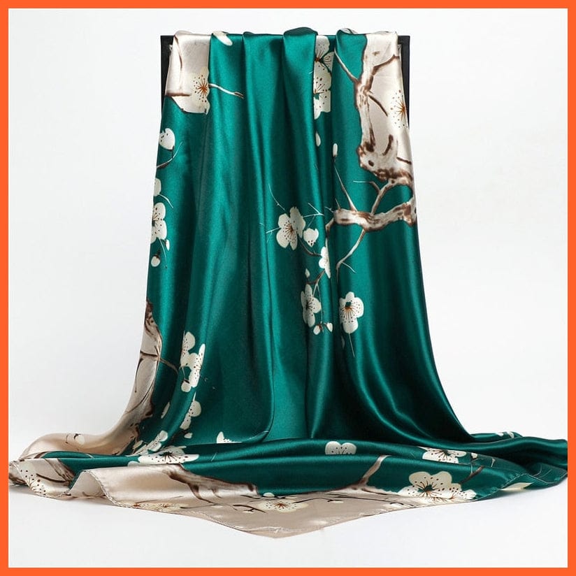 whatagift.com.au Women Scarf Silk Satin Scarf Square Women Neckerchief Shawl Wraps Printed Hijab Elegant Bandana