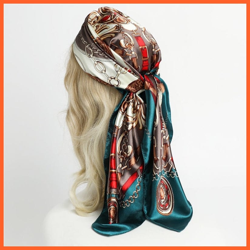 whatagift.com.au Women Scarf Silk Satin Scarf Square Women Neckerchief Shawl Wraps Printed Hijab Elegant Bandana