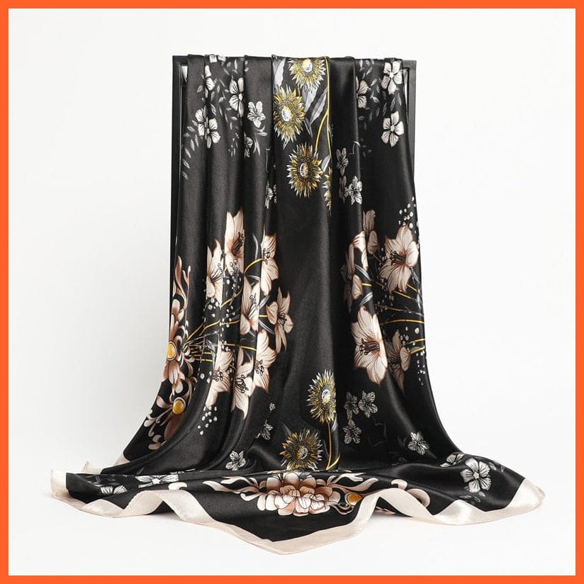 whatagift.com.au Women Scarf Silk Satin Scarf Square Women Neckerchief Shawl Wraps Printed Hijab Elegant Bandana