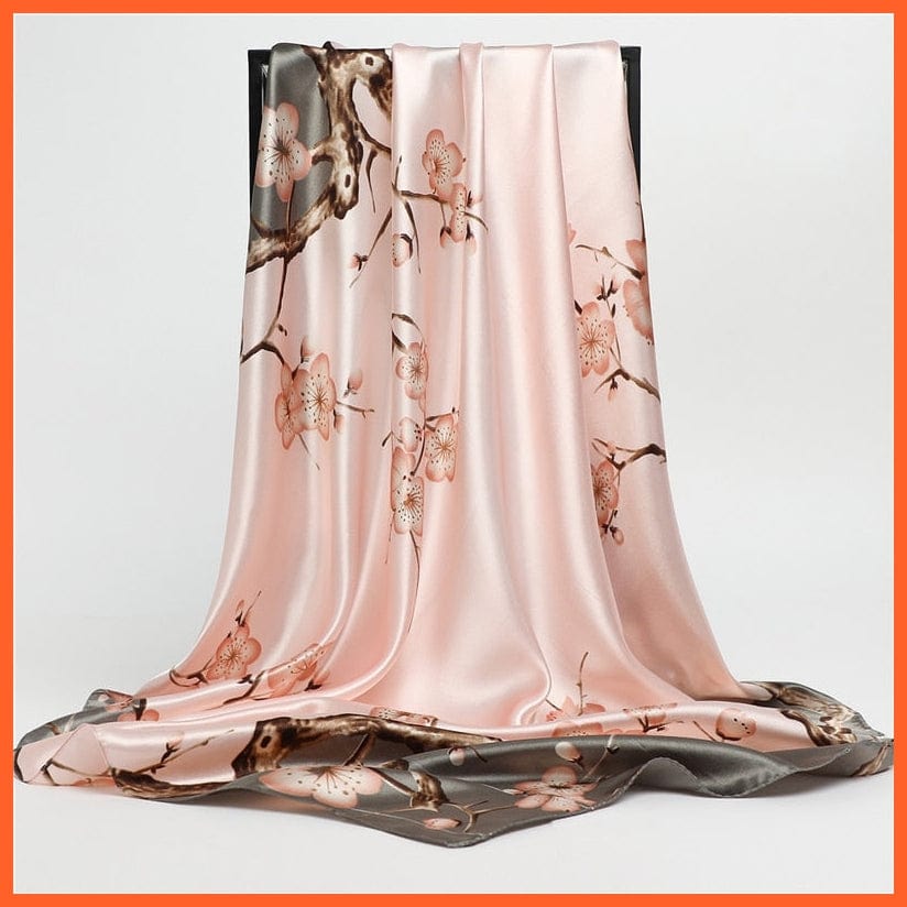whatagift.com.au Women Scarf Silk Satin Scarf Square Women Neckerchief Shawl Wraps Printed Hijab Elegant Bandana