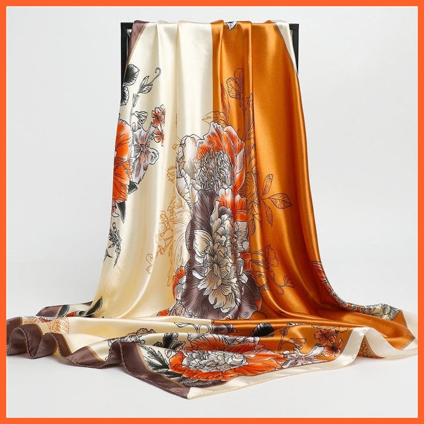 whatagift.com.au Women Scarf Silk Satin Scarf Square Women Neckerchief Shawl Wraps Printed Hijab Elegant Bandana