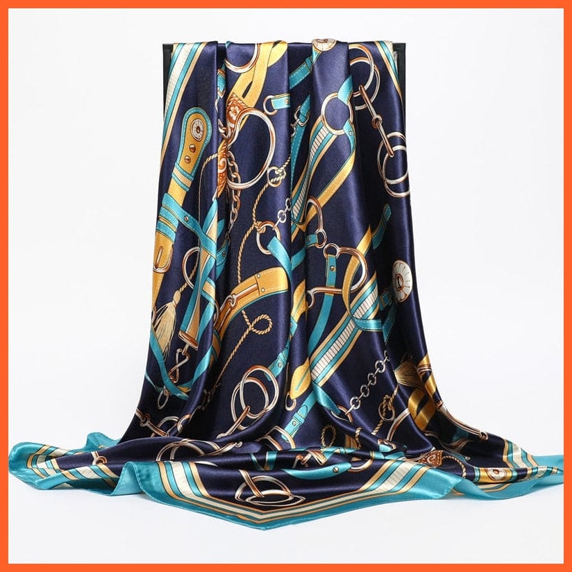 whatagift.com.au Women Scarf Silk Satin Scarf Square Women Neckerchief Shawl Wraps Printed Hijab Elegant Bandana