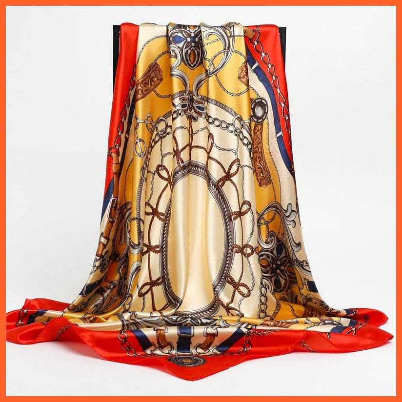 whatagift.com.au Women Scarf Silk Satin Scarf Square Women Neckerchief Shawl Wraps Printed Hijab Elegant Bandana