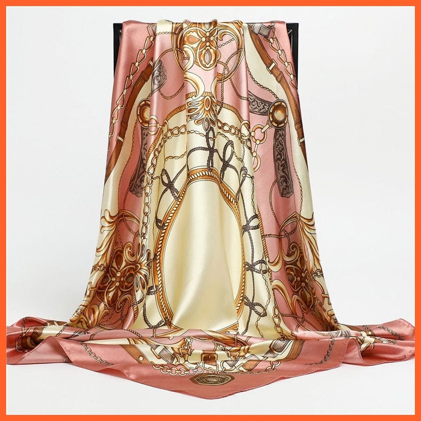 whatagift.com.au Women Scarf Silk Satin Scarf Square Women Neckerchief Shawl Wraps Printed Hijab Elegant Bandana