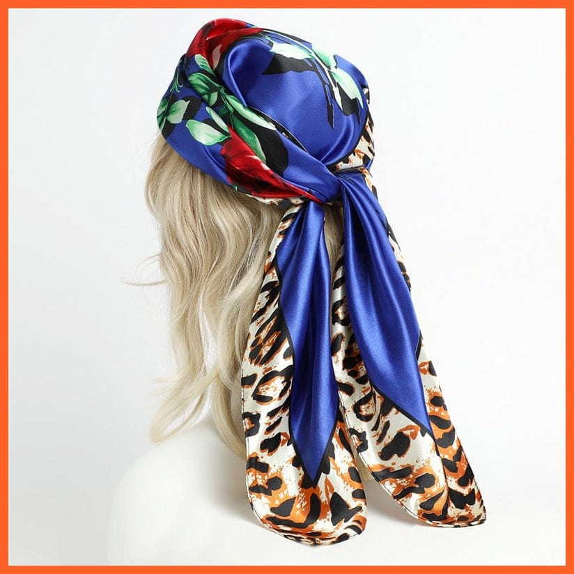whatagift.com.au Women Scarf Silk Satin Scarf Square Women Neckerchief Shawl Wraps Printed Hijab Elegant Bandana