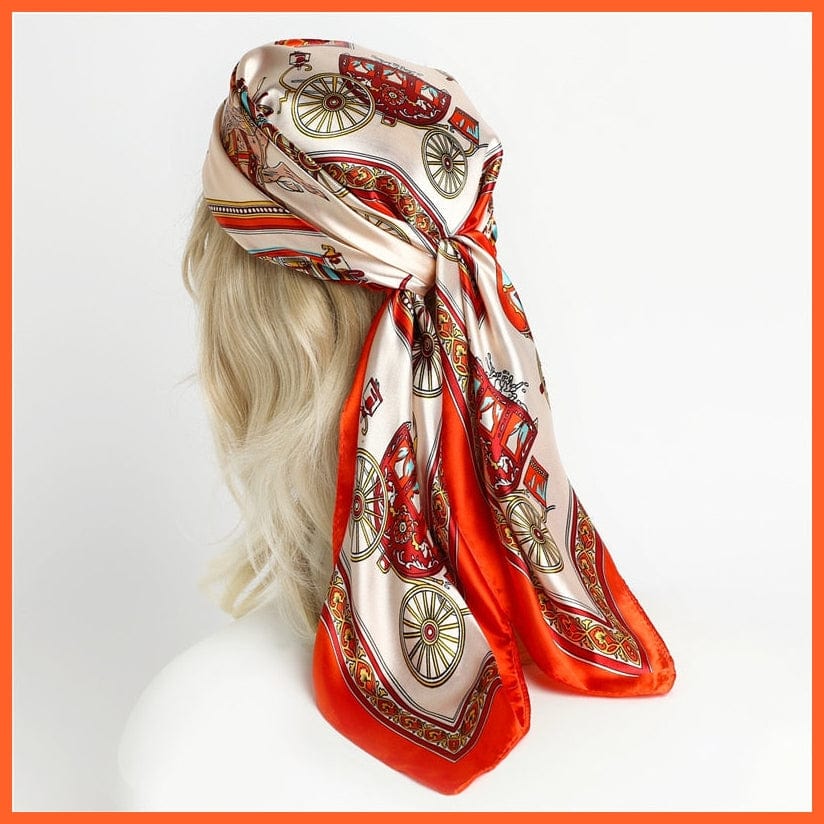 whatagift.com.au Women Scarf Silk Satin Scarf Square Women Neckerchief Shawl Wraps Printed Hijab Elegant Bandana