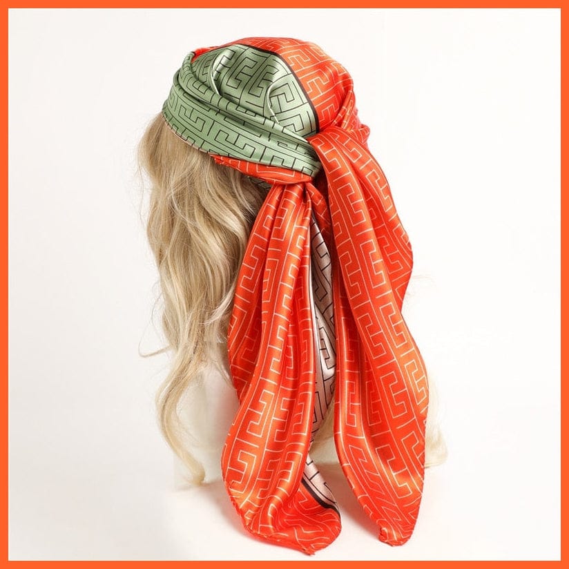 whatagift.com.au Women Scarf Silk Satin Scarf Square Women Neckerchief Shawl Wraps Printed Hijab Elegant Bandana