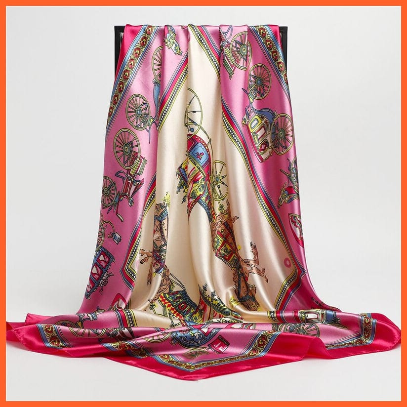 whatagift.com.au Women Scarf Silk Satin Scarf Square Women Neckerchief Shawl Wraps Printed Hijab Elegant Bandana