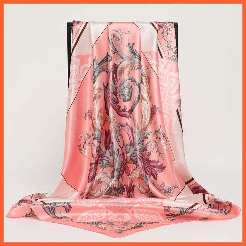 whatagift.com.au Women Scarf Silk Satin Scarf Square Women Neckerchief Shawl Wraps Printed Hijab Elegant Bandana