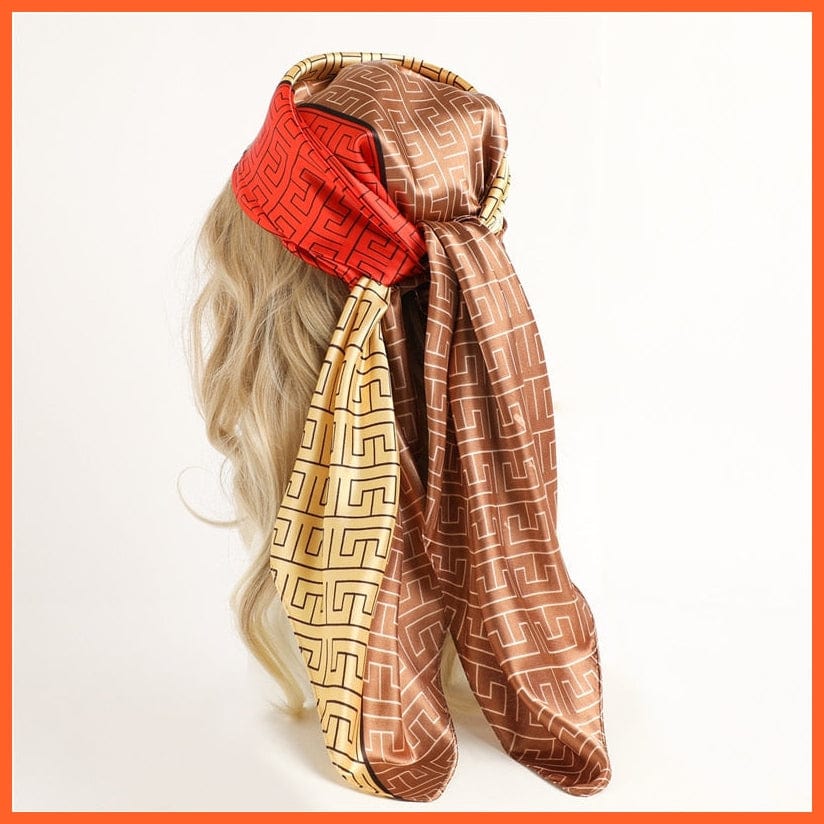 whatagift.com.au Women Scarf Silk Satin Scarf Square Women Neckerchief Shawl Wraps Printed Hijab Elegant Bandana