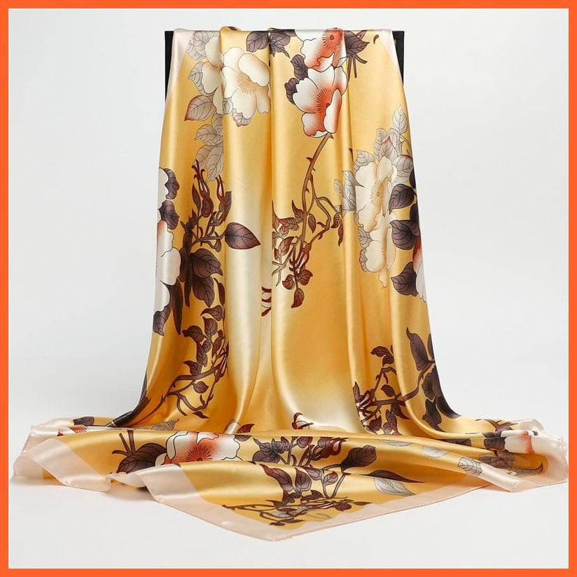 whatagift.com.au Women Scarf Silk Satin Scarf Square Women Neckerchief Shawl Wraps Printed Hijab Elegant Bandana
