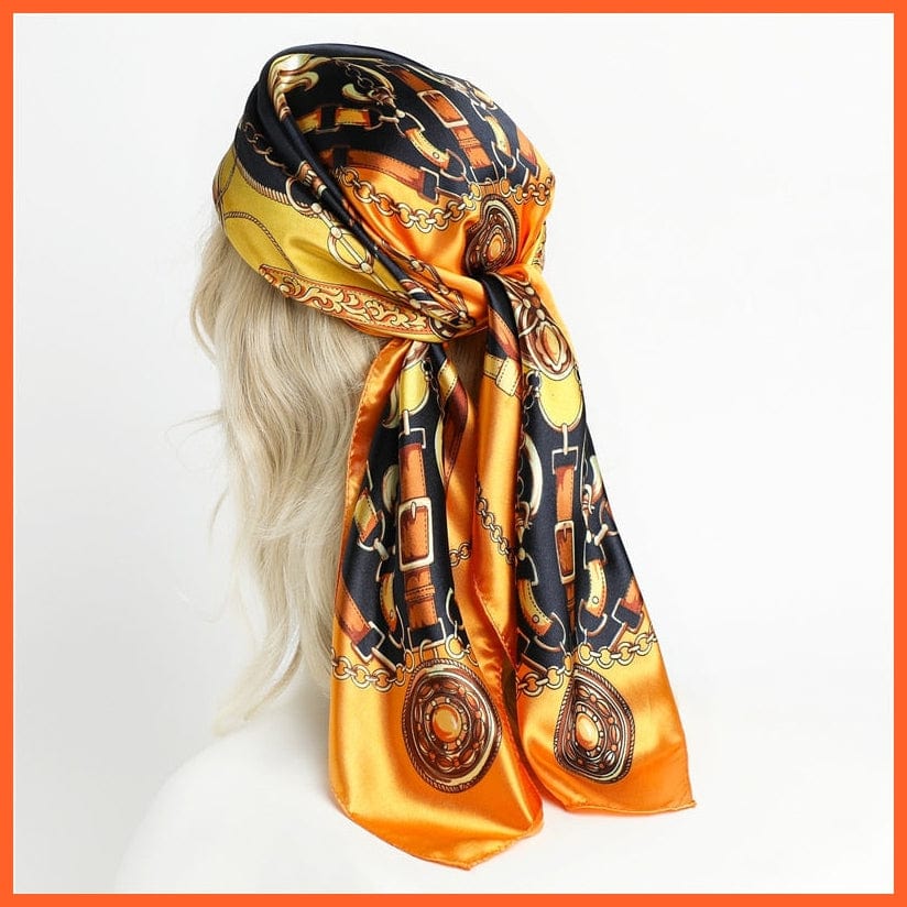 whatagift.com.au Women Scarf Silk Satin Scarf Square Women Neckerchief Shawl Wraps Printed Hijab Elegant Bandana