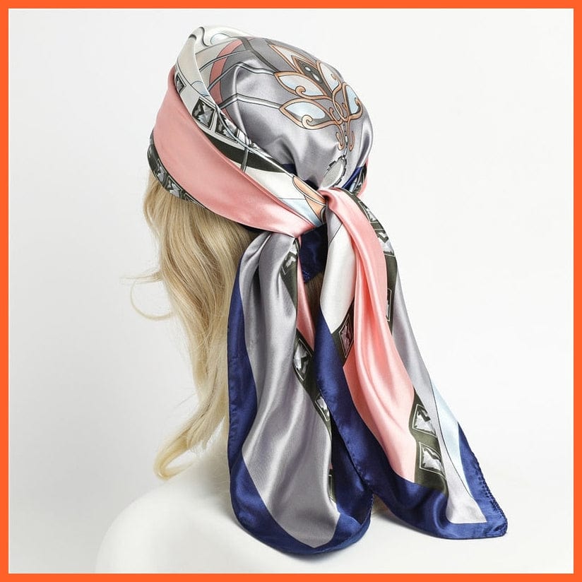 whatagift.com.au Women Scarf Silk Satin Scarf Square Women Neckerchief Shawl Wraps Printed Hijab Elegant Bandana