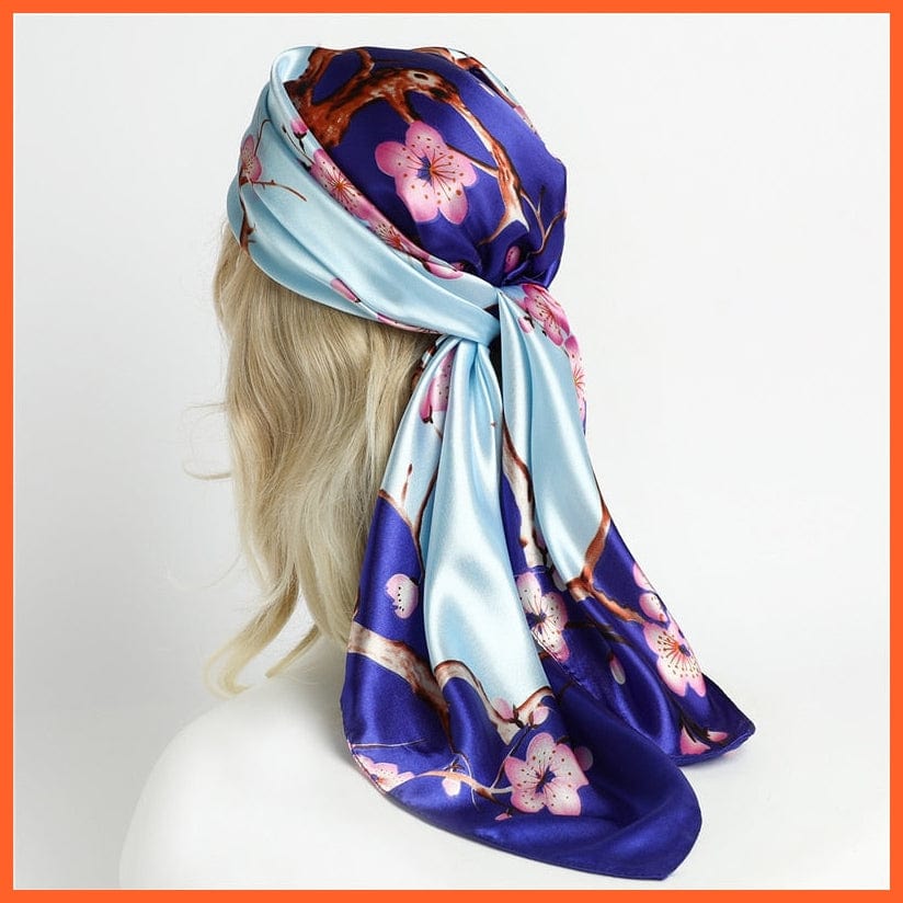 whatagift.com.au Women Scarf Silk Satin Scarf Square Women Neckerchief Shawl Wraps Printed Hijab Elegant Bandana