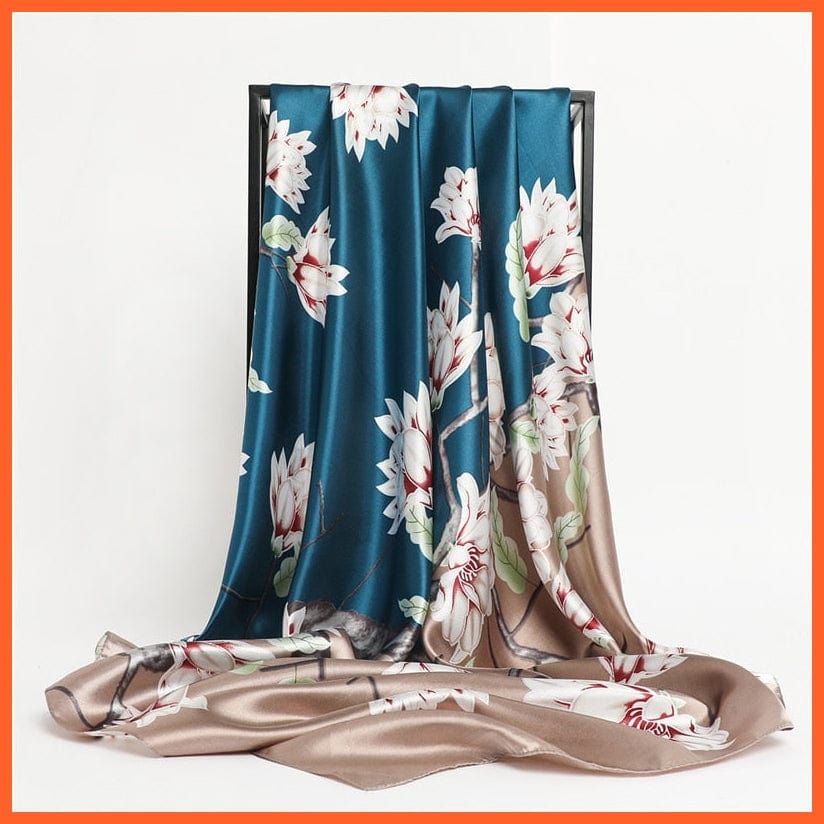 whatagift.com.au Women Scarf Silk Satin Scarf Square Women Neckerchief Shawl Wraps Printed Hijab Elegant Bandana