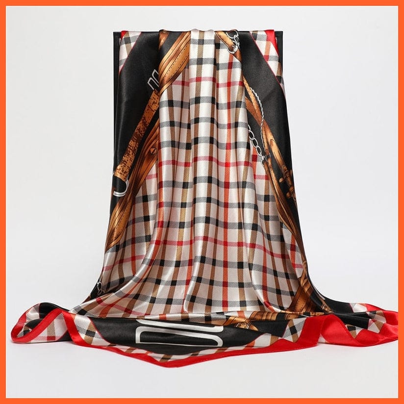 whatagift.com.au Women Scarf Silk Satin Scarf Square Women Neckerchief Shawl Wraps Printed Hijab Elegant Bandana