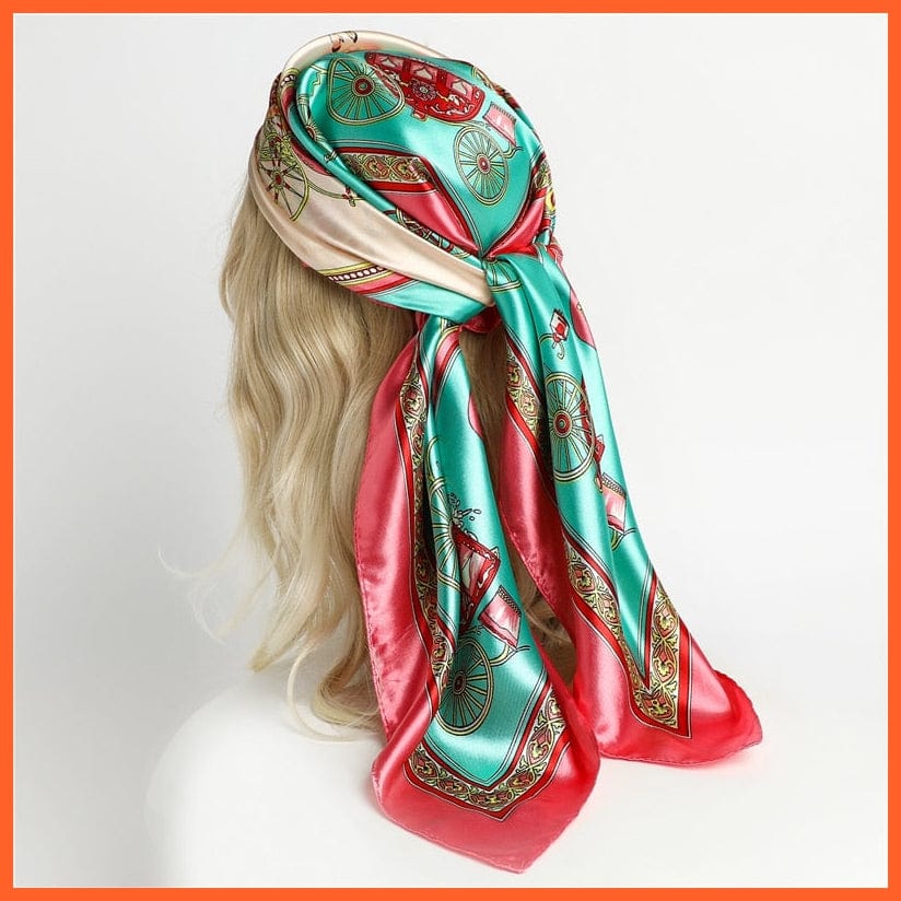 whatagift.com.au Women Scarf Silk Satin Scarf Square Women Neckerchief Shawl Wraps Printed Hijab Elegant Bandana
