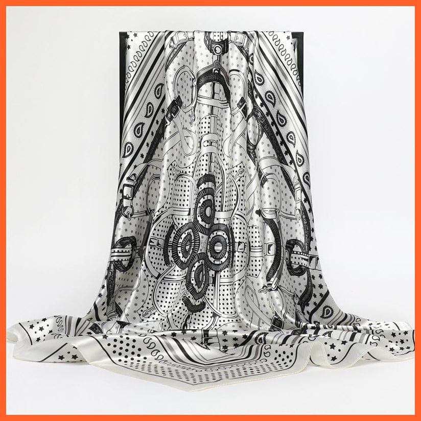 whatagift.com.au Women Scarf Silk Satin Scarf Square Women Neckerchief Shawl Wraps Printed Hijab Elegant Bandana