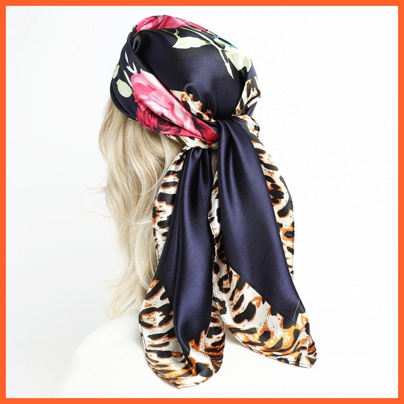 whatagift.com.au Women Scarf Silk Satin Scarf Square Women Neckerchief Shawl Wraps Printed Hijab Elegant Bandana