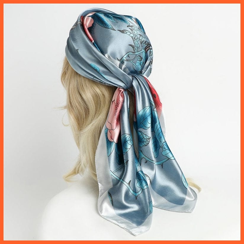 whatagift.com.au Women Scarf Silk Satin Scarf Square Women Neckerchief Shawl Wraps Printed Hijab Elegant Bandana