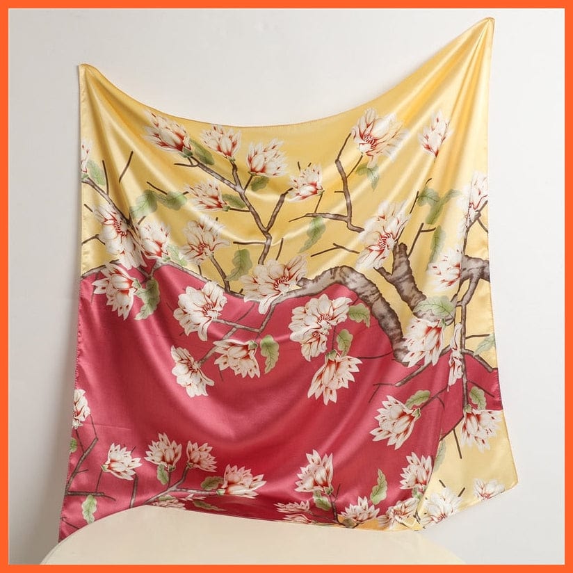 whatagift.com.au Women Scarf Silk Satin Scarf Square Women Neckerchief Shawl Wraps Printed Hijab Elegant Bandana