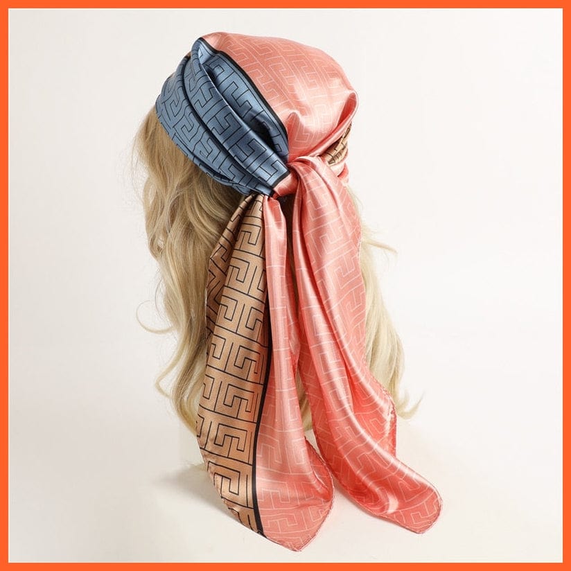 whatagift.com.au Women Scarf Silk Satin Scarf Square Women Neckerchief Shawl Wraps Printed Hijab Elegant Bandana