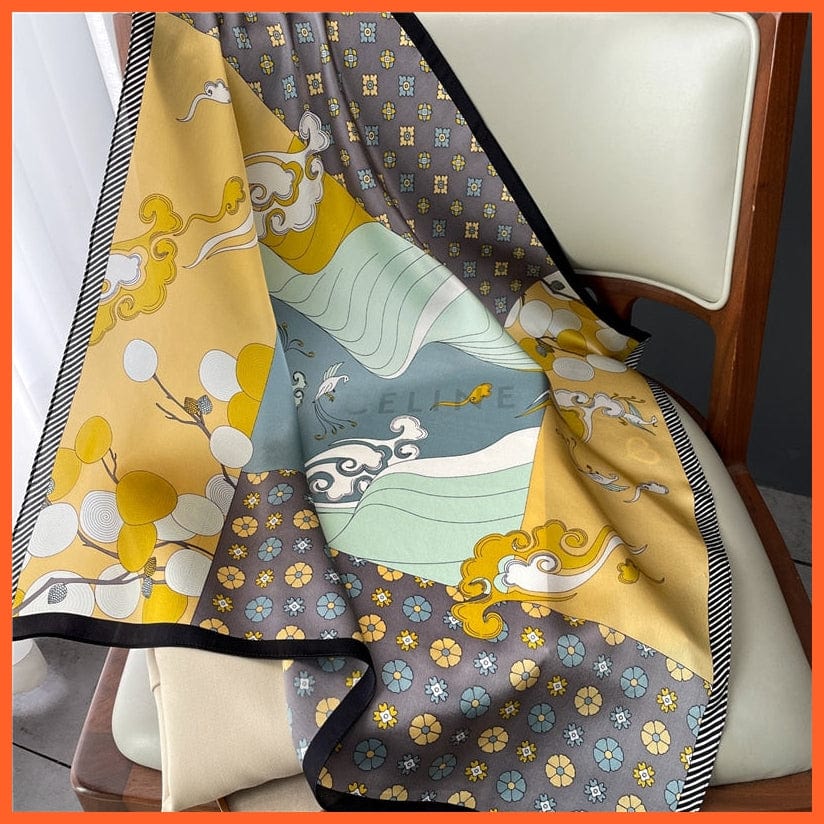 whatagift.com.au Women Scarf Silk Satin Scarf Women Handkerchief Printed Square Head Bandana Muffler Hijab