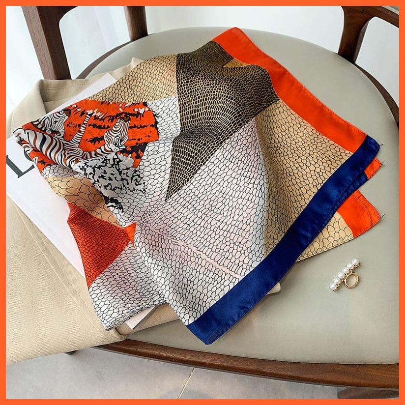 whatagift.com.au Women Scarf Silk Satin Scarf Women Handkerchief Printed Square Head Bandana Muffler Hijab