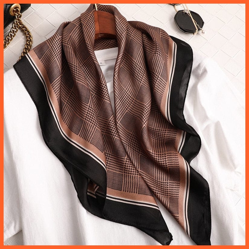 whatagift.com.au Women Scarf Silk Satin Scarf Women Handkerchief Printed Square Head Bandana Muffler Hijab