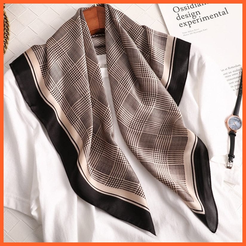 whatagift.com.au Women Scarf Silk Satin Scarf Women Handkerchief Printed Square Head Bandana Muffler Hijab