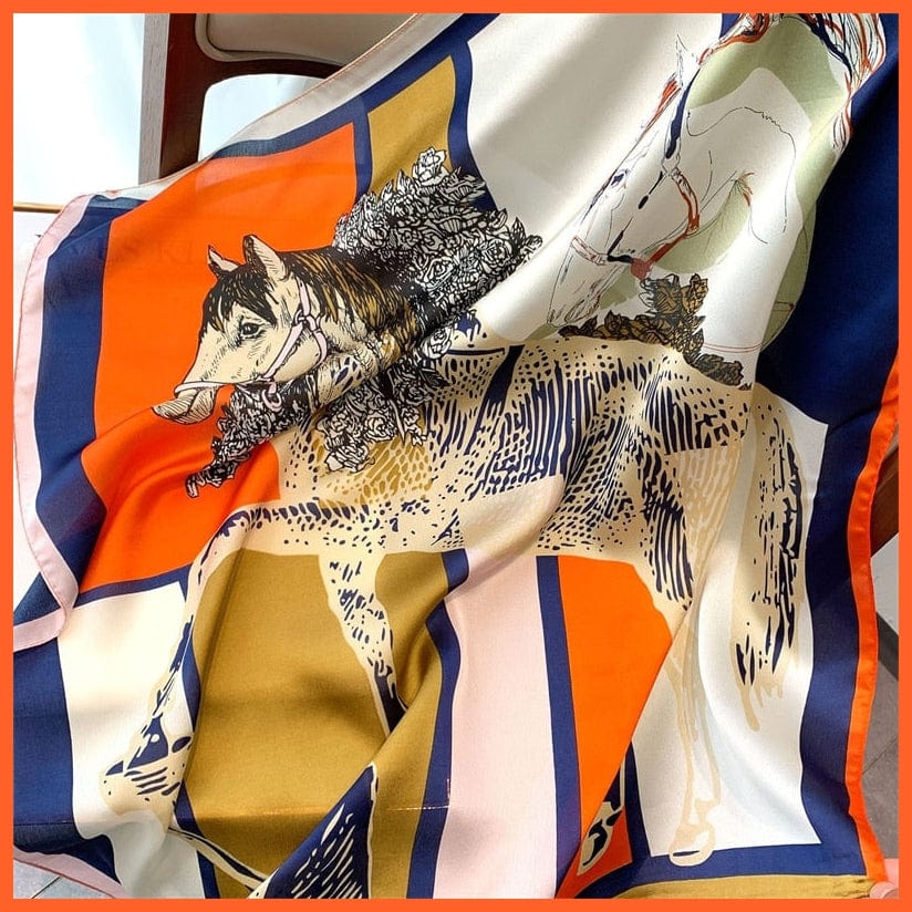 whatagift.com.au Women Scarf Silk Satin Scarf Women Handkerchief Printed Square Head Bandana Muffler Hijab
