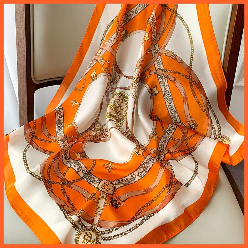 whatagift.com.au Women Scarf Silk Satin Scarf Women Handkerchief Printed Square Head Bandana Muffler Hijab