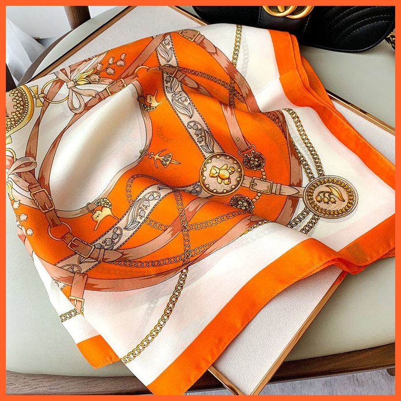 Silk Satin Scarf Women Handkerchief Printed Square Head Bandana Muffler Hijab | whatagift.com.au.