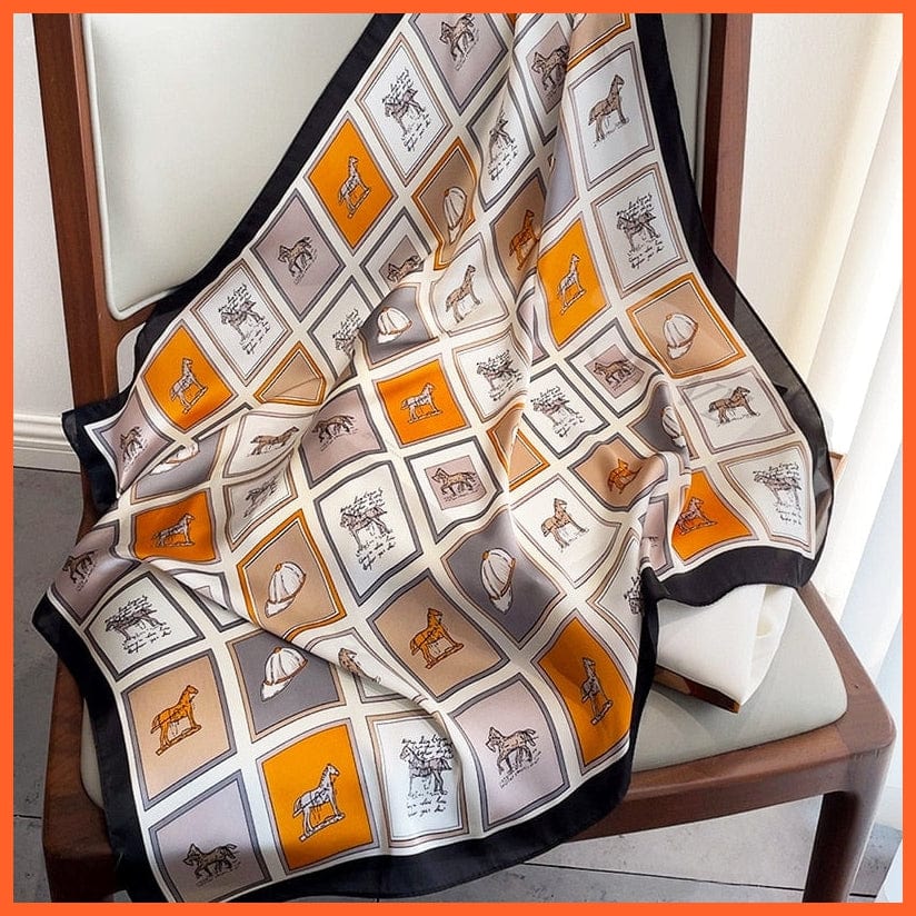 whatagift.com.au Women Scarf Silk Satin Scarf Women Handkerchief Printed Square Head Bandana Muffler Hijab